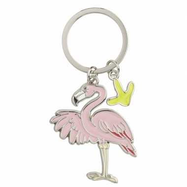 Flamingo sleutel hangertje knuffel