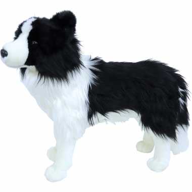 Huisdieren knuffels border collie hond zwart/wit