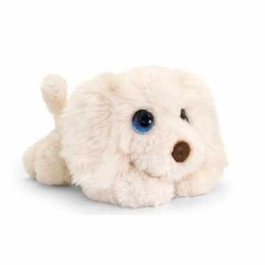 Keel toys pluche witte labradoodle honden knuffel
