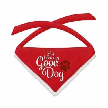 Kerst halsband bandana/sjaaltjes kleine hondjes good dog knuffel
