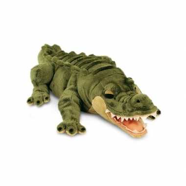 Pluche groene liggende alligator/krokodil cm knuffel