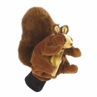 Pluche handpop eekhoorn knuffel