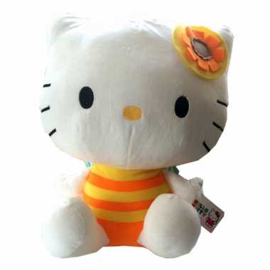Pluche Hello Kitty knuffel oranje