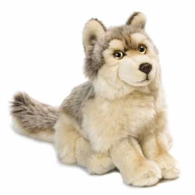 Pluche wolf zittend  knuffel