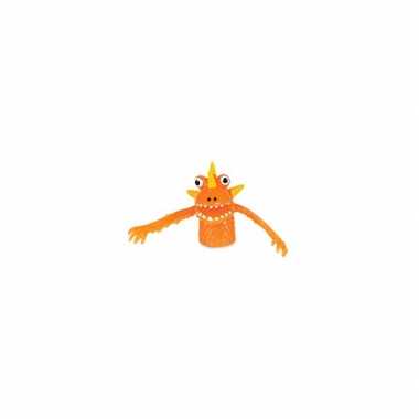 Poppenkast monster vingerpop oranje  knuffel