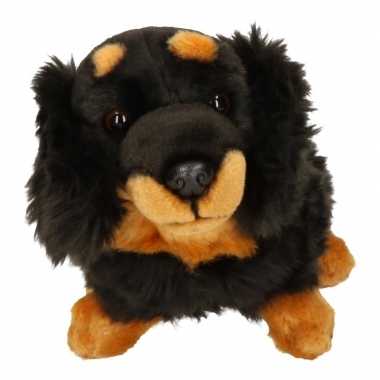 Zwart bruine pluche teckel  knuffel