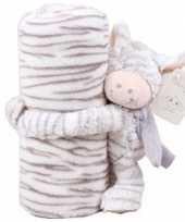 Baby kinder dekentje zebra knuffel