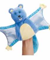 Blauwe vliegende eekhoorn handpop knuffel