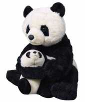 Dieren knuffels panda baby zwart