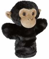 Dierentuin dieren handpoppen knuffels chimpansee aap zwart