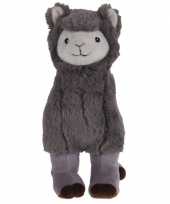 Grijze pluche alpaca lama knuffel