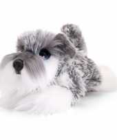 Keel toys pluche grijs witte schnauzer honden knuffel