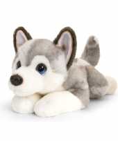 Keel toys pluche grote grijs witte husky honden knuffel
