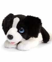 Keel toys pluche zwart witte border collie honden knuffel 10140783