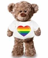 Knuffel teddybeer gaypride vlag hart t-shirt 10149424
