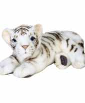 Levensechte witte pluche tijger knuffel