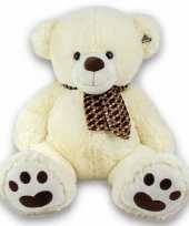 Mega pluche knuffel beer creme