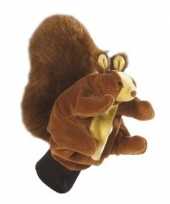 Pluche handpop eekhoorn knuffel 10117683