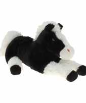 Pluche knuffel paard zwart wit 10124843