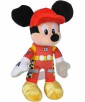 Pluche mickey mouse auto race knuffel