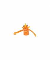 Poppenkast monster vingerpop oranje knuffel