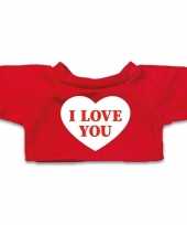Valentijn knuffel kleding i love you hartje t-shirt rood m clothies k